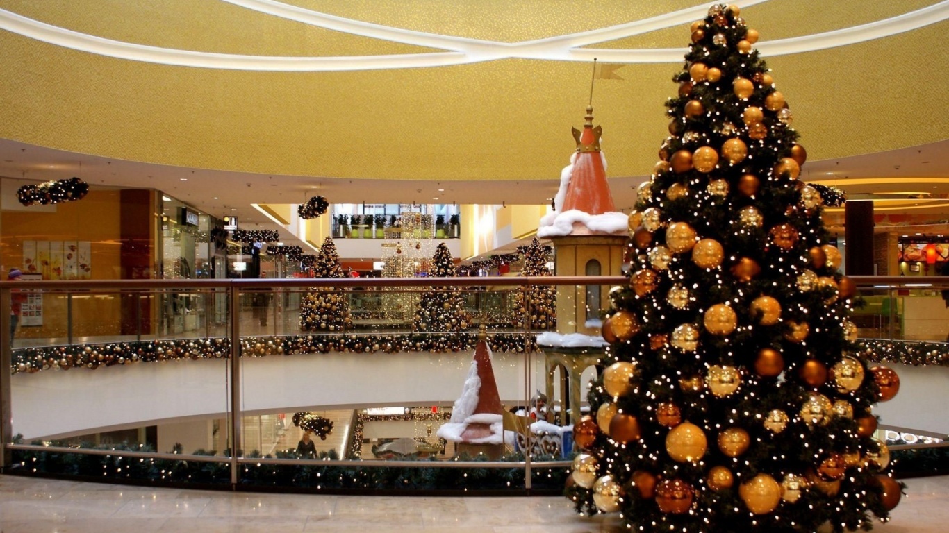 Tree Shopping Center Holiday Christmas Vanity New Year Mood