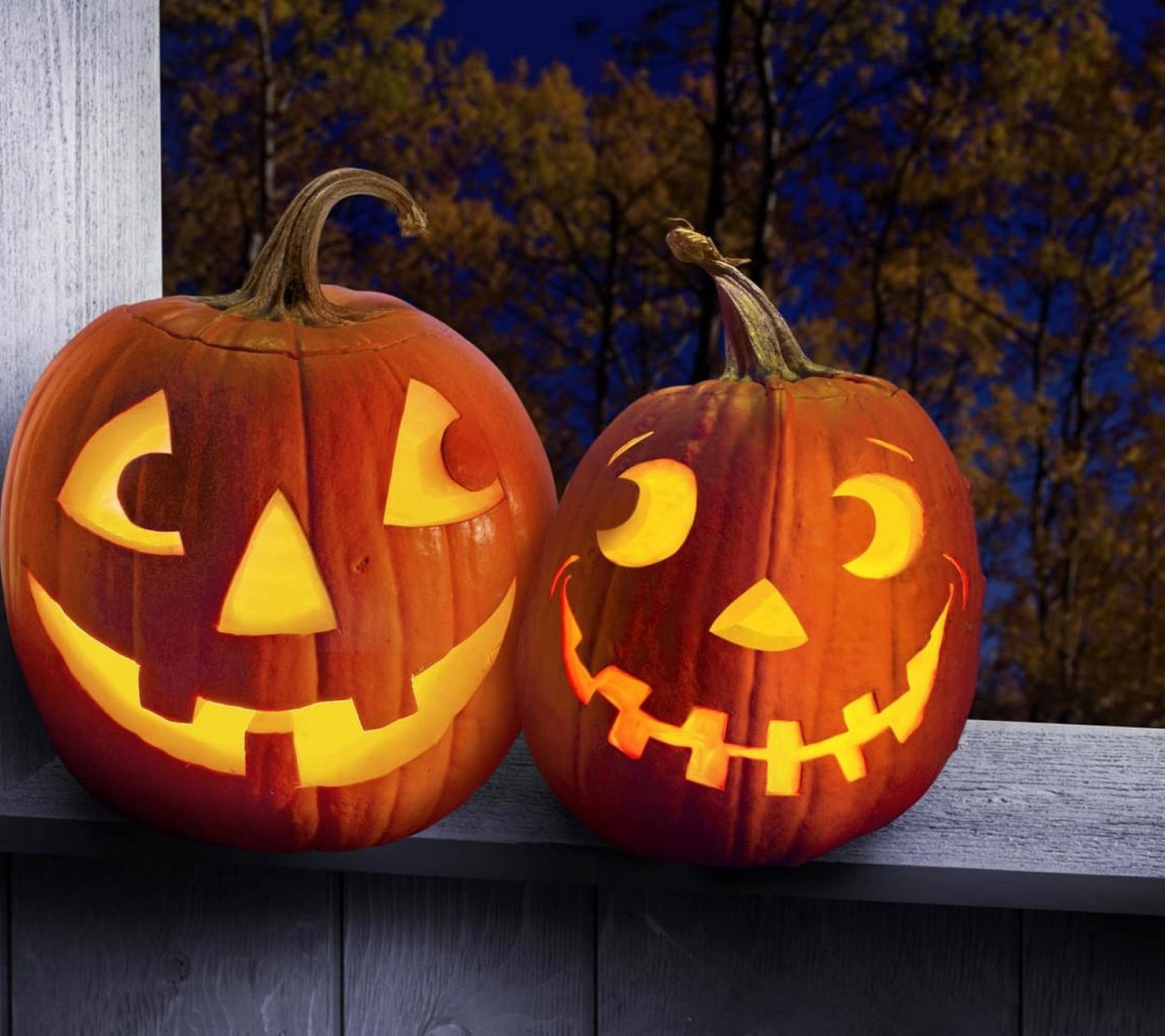 Two 3D Halloween Pumpkins