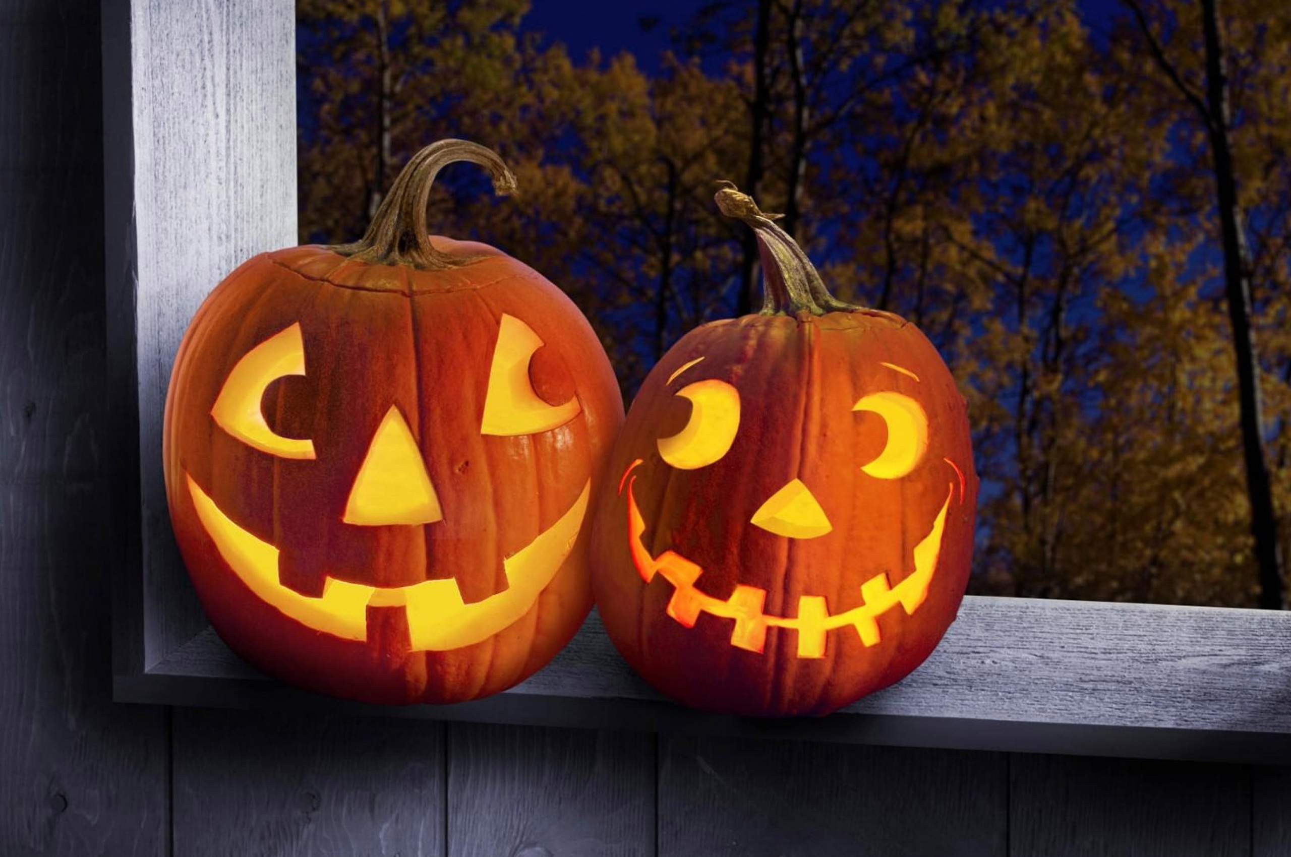 Two 3D Halloween Pumpkins