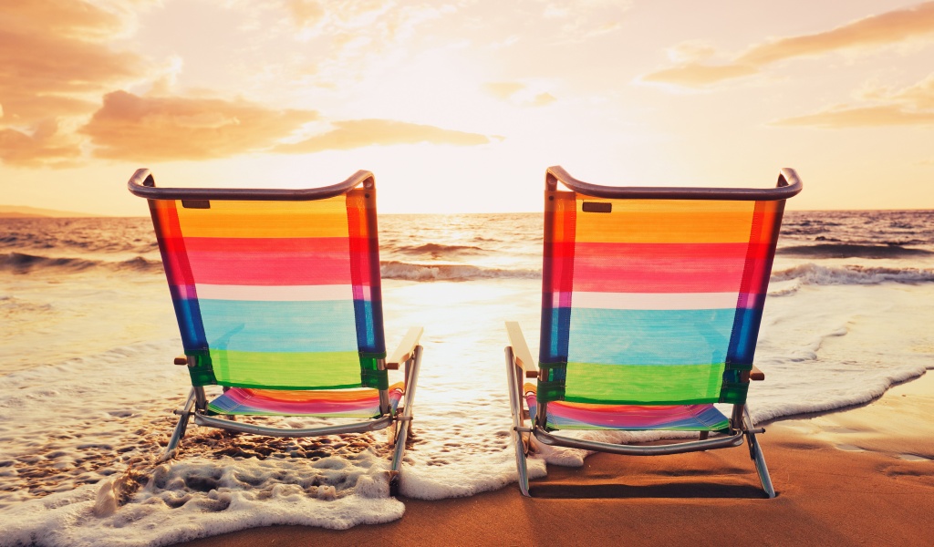 Two Chair On Island Beach