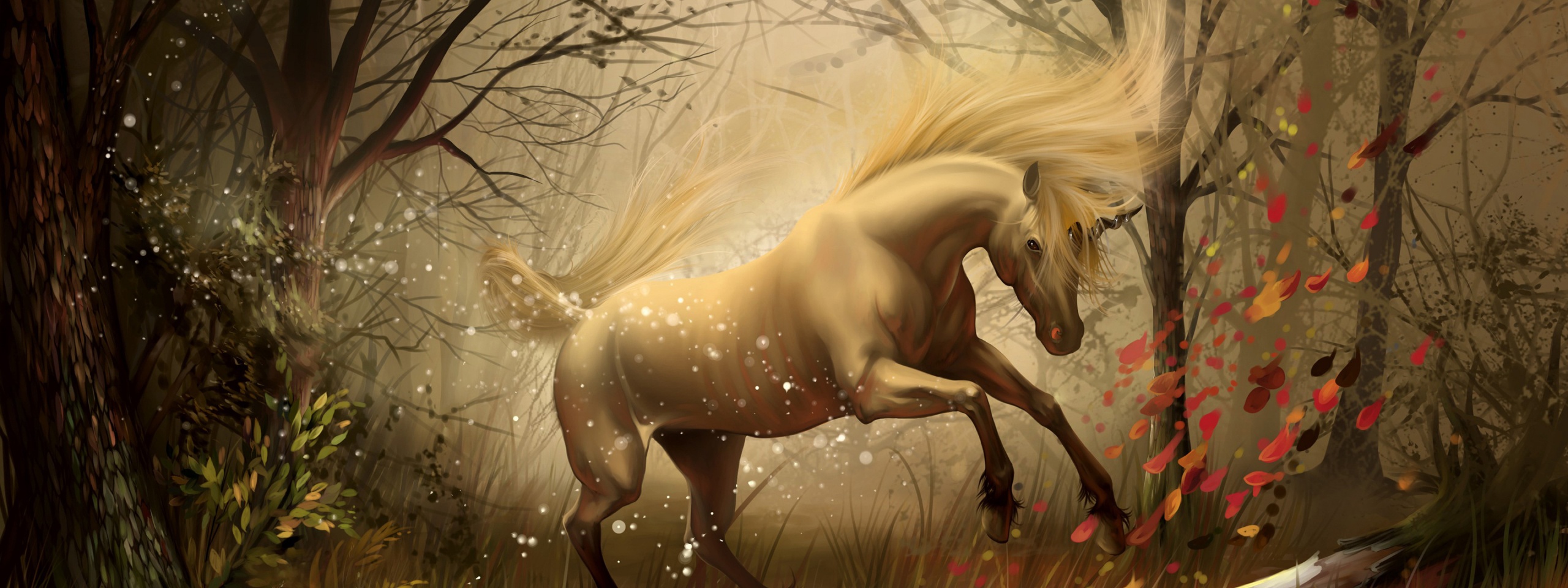 Unicorn In Fantasy Autumn