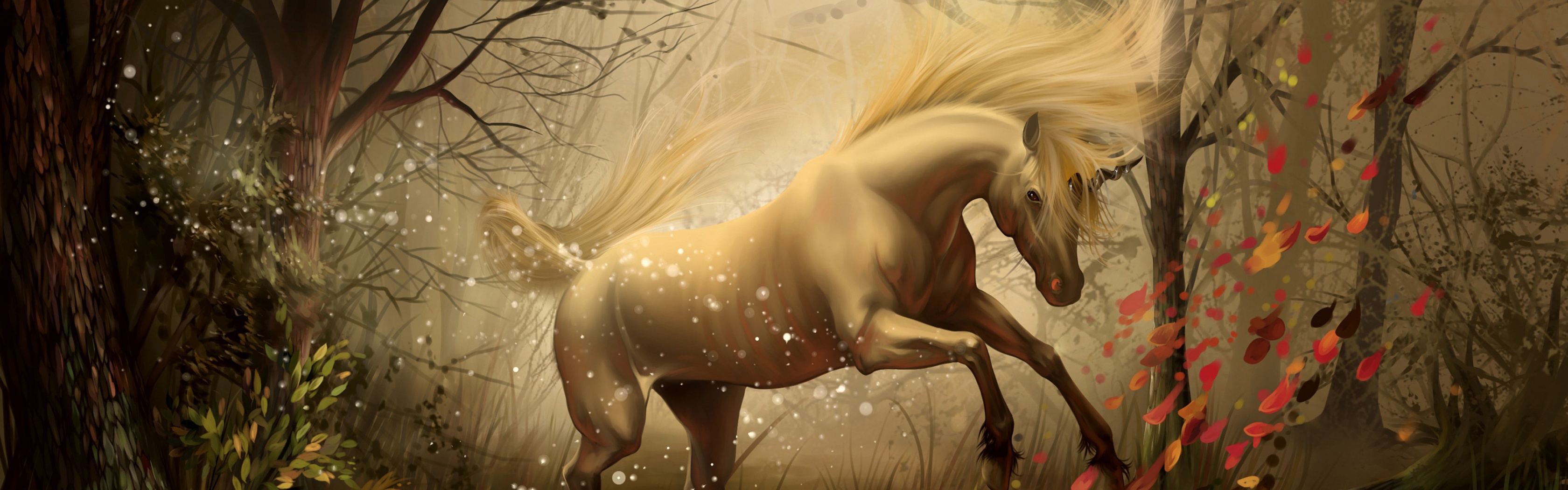 Unicorn In Fantasy Autumn