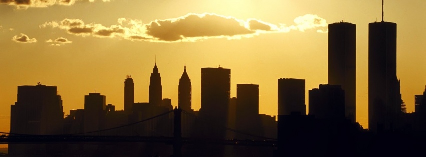 Usa Night New York Sunset Evening City Landscape