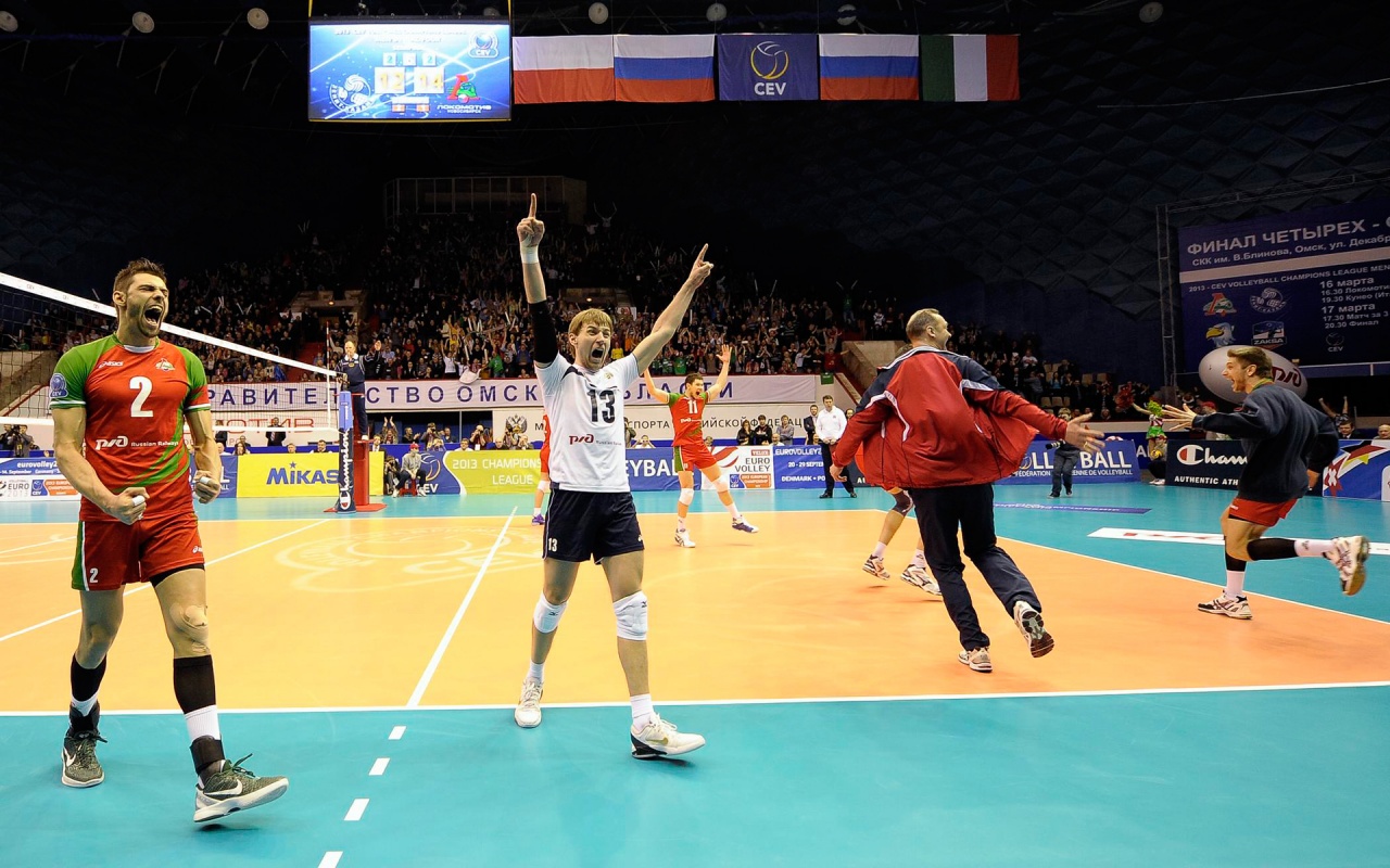 Volleyball Players Celebrate Victory