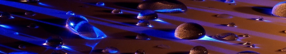 Water Drops In Blue Light