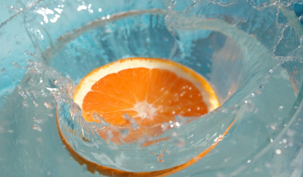 Water Fruits Food Splash Orange Slices