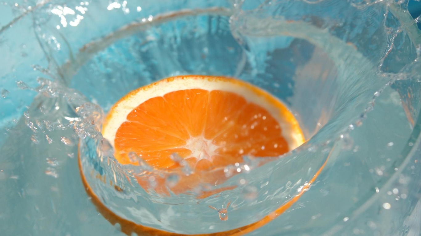 Water Fruits Food Splash Orange Slices