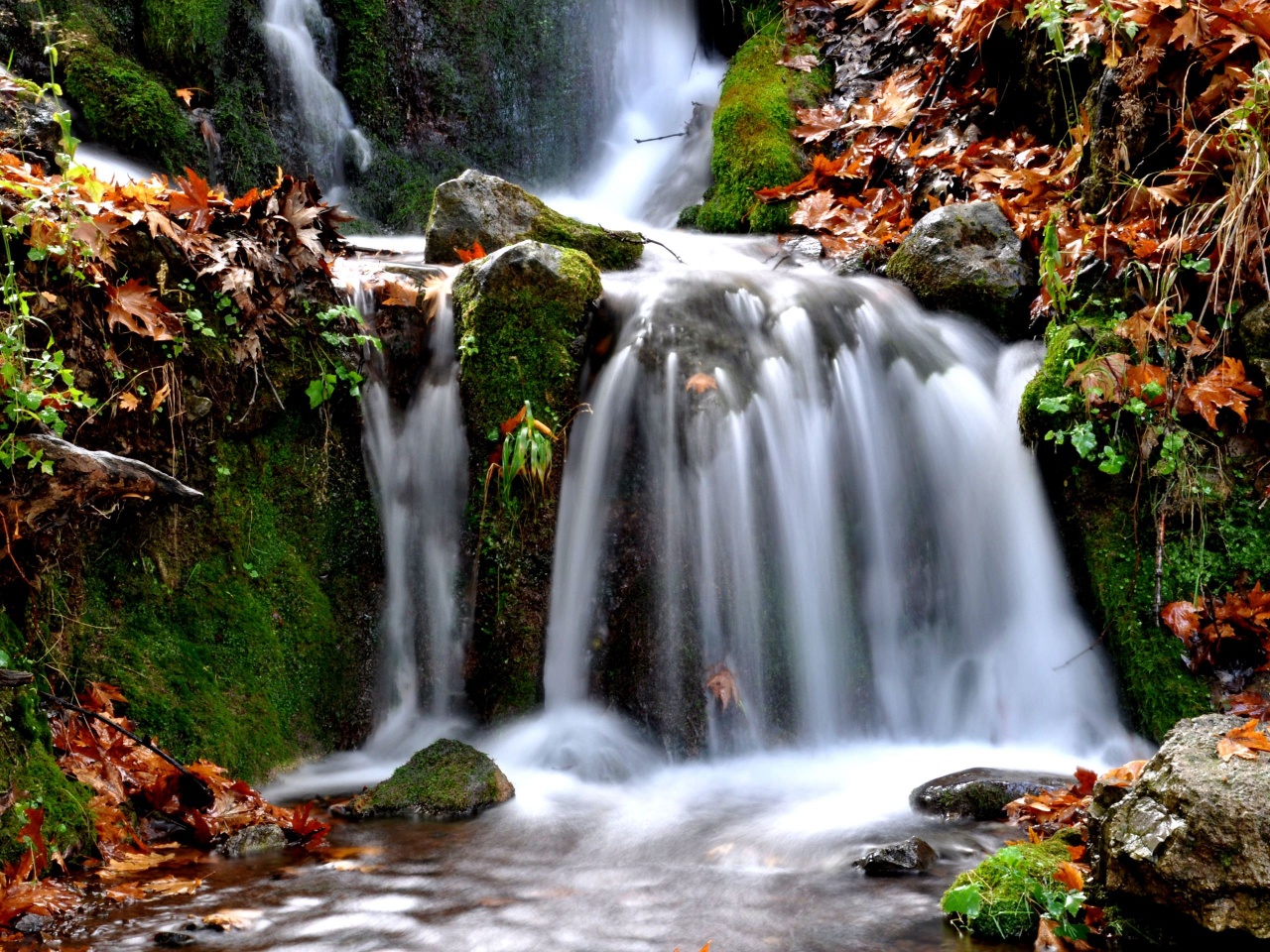 Waterfalls Thessaly Greece Nature Landscapes