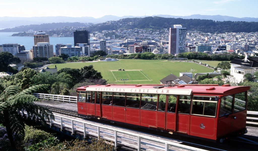 Wellington New Zealand Funicular Car Cityscape