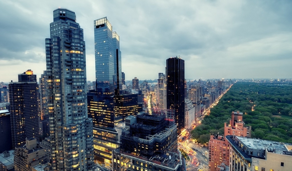 West Midtown New York Twilight Nyc Usa City Landscape