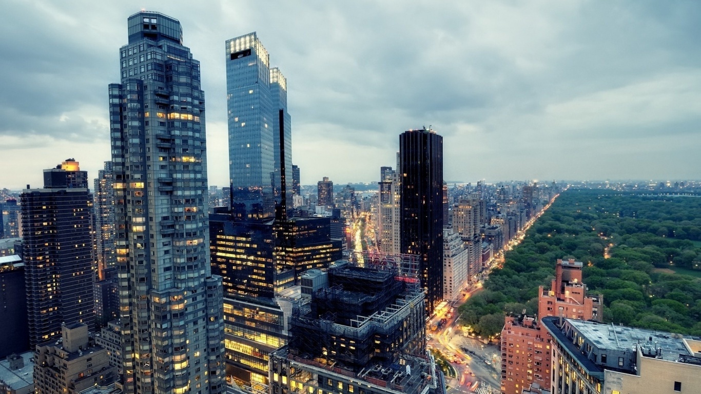 West Midtown New York Twilight Nyc Usa City Landscape