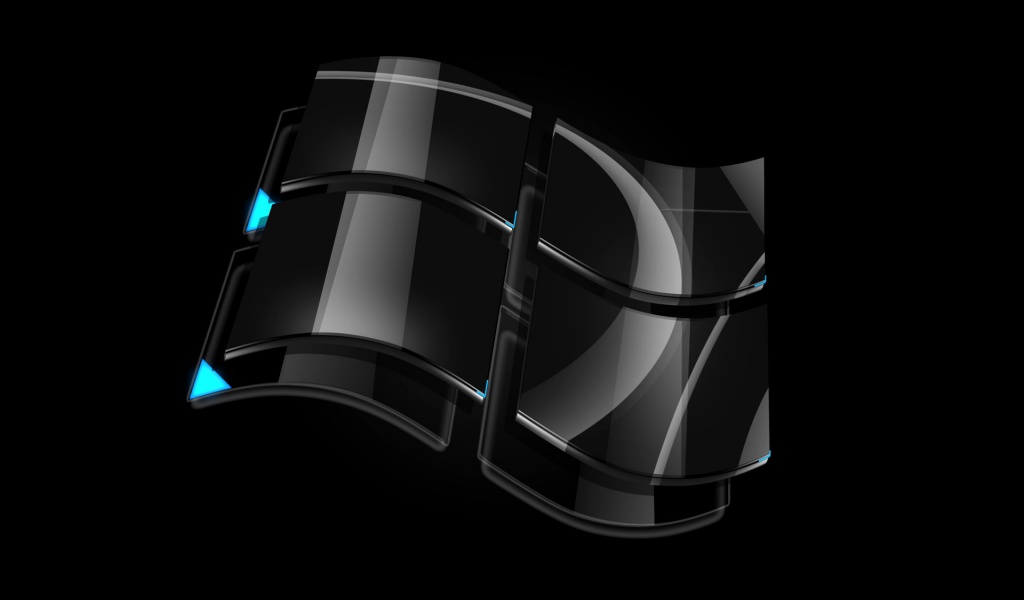 Windows Dark Glass Logo Computer