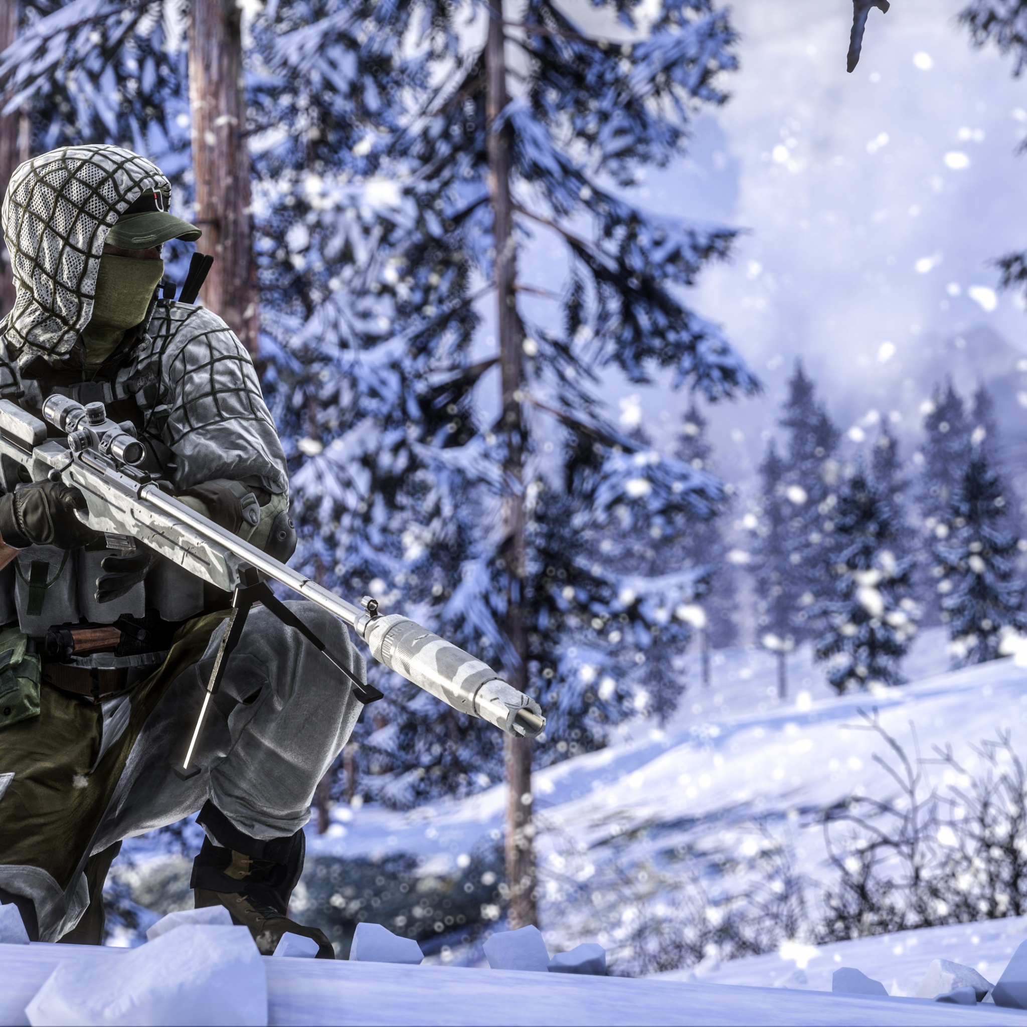 Winter Sniper Rifle Battlefield