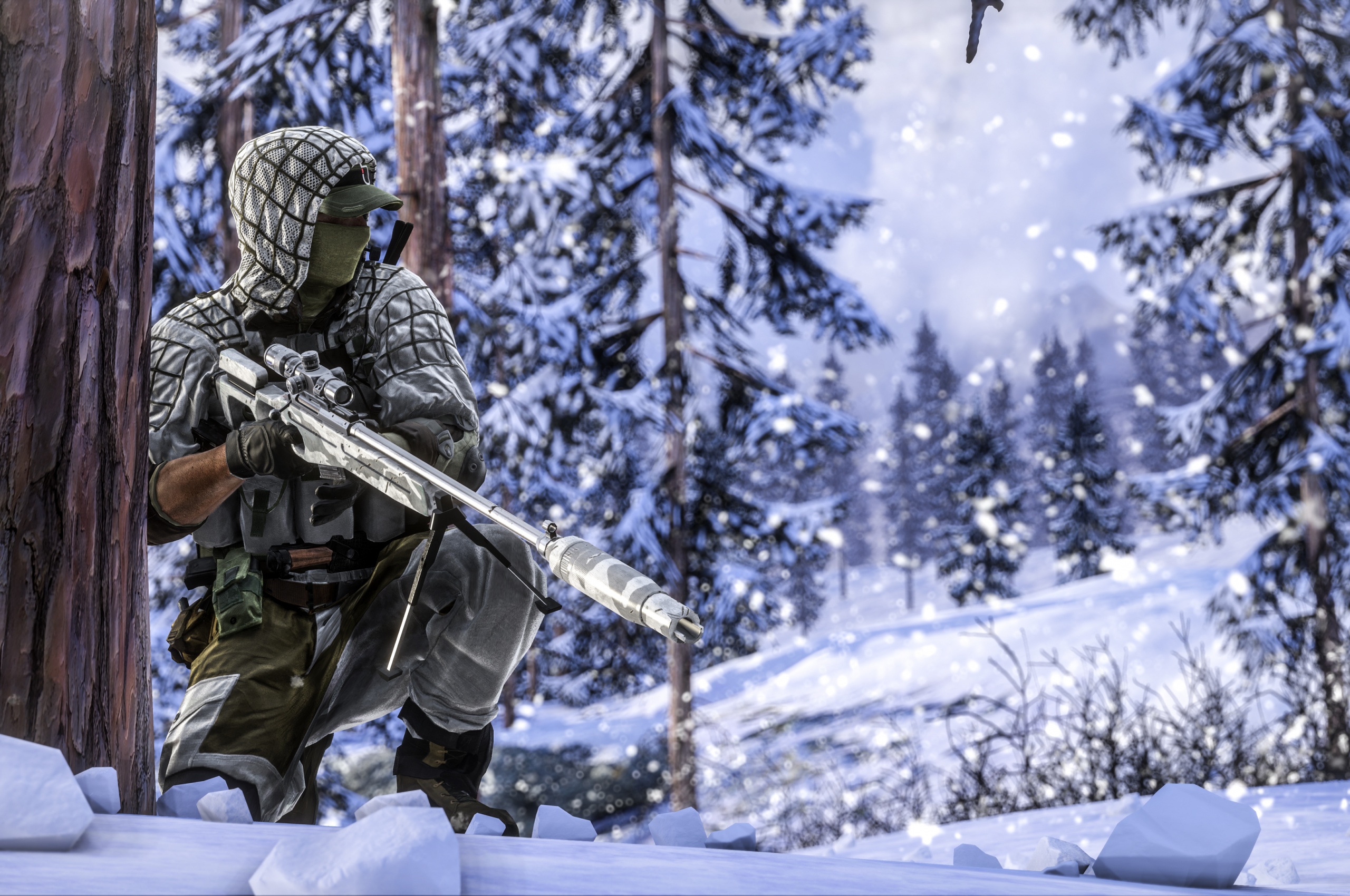 Winter Sniper Rifle Battlefield