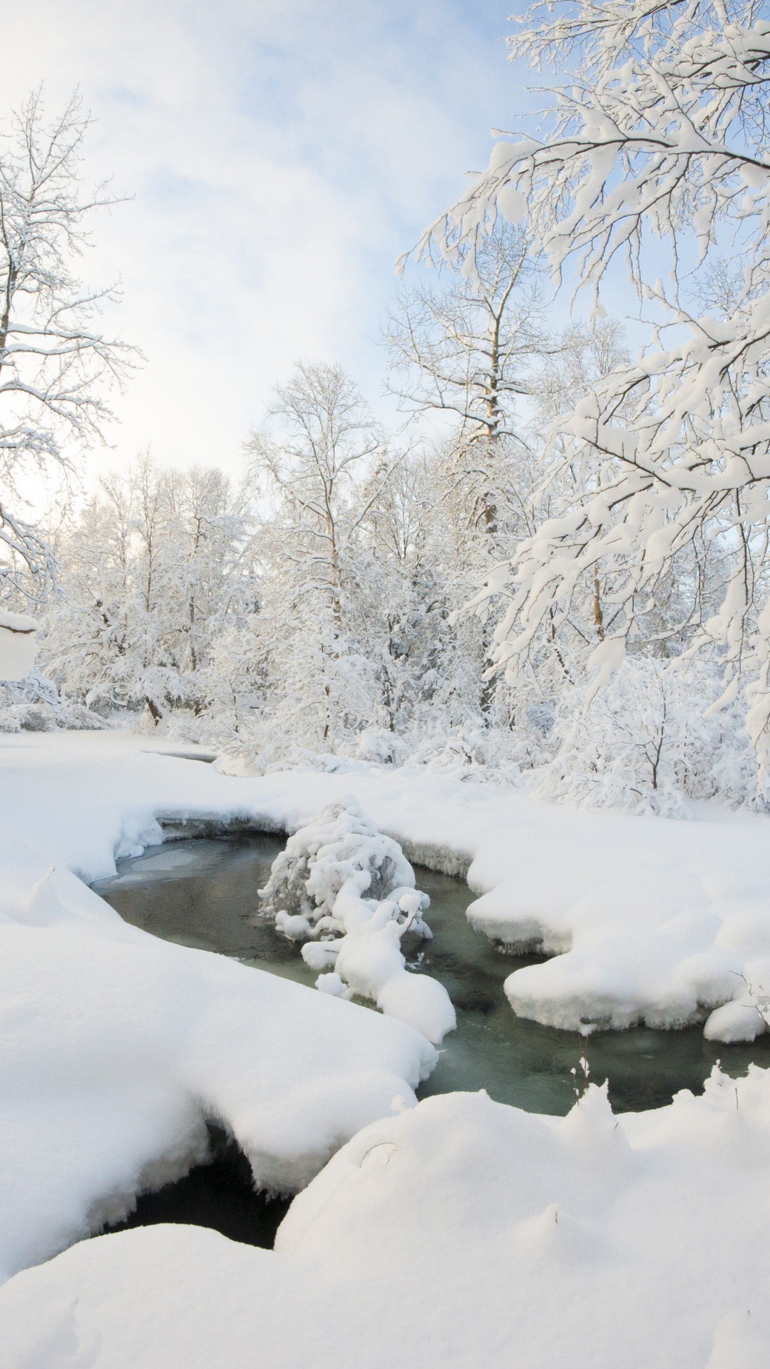 Winter Snow Ice Stream Nature