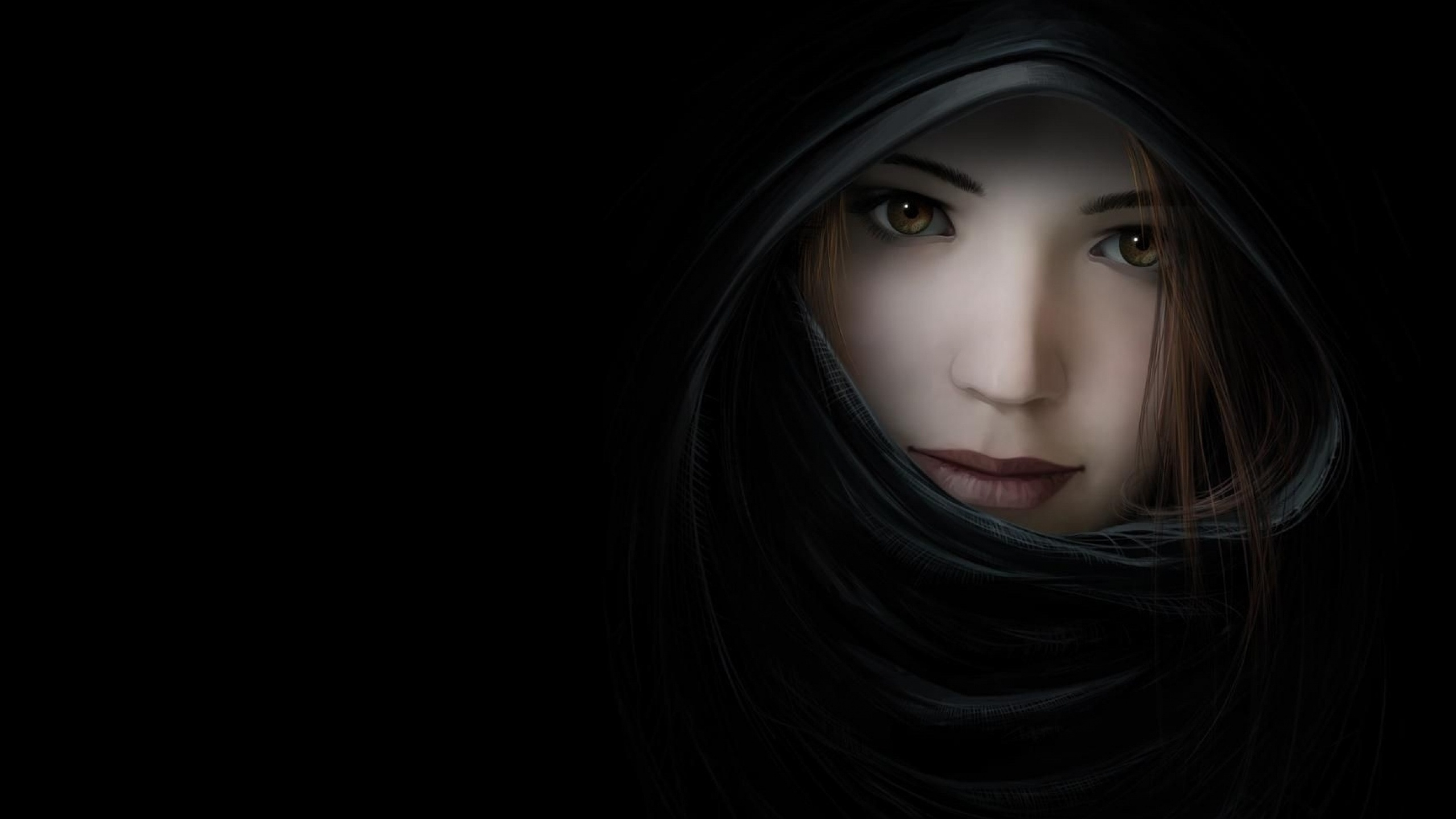 Women Closeup Cgi Faces Black Background