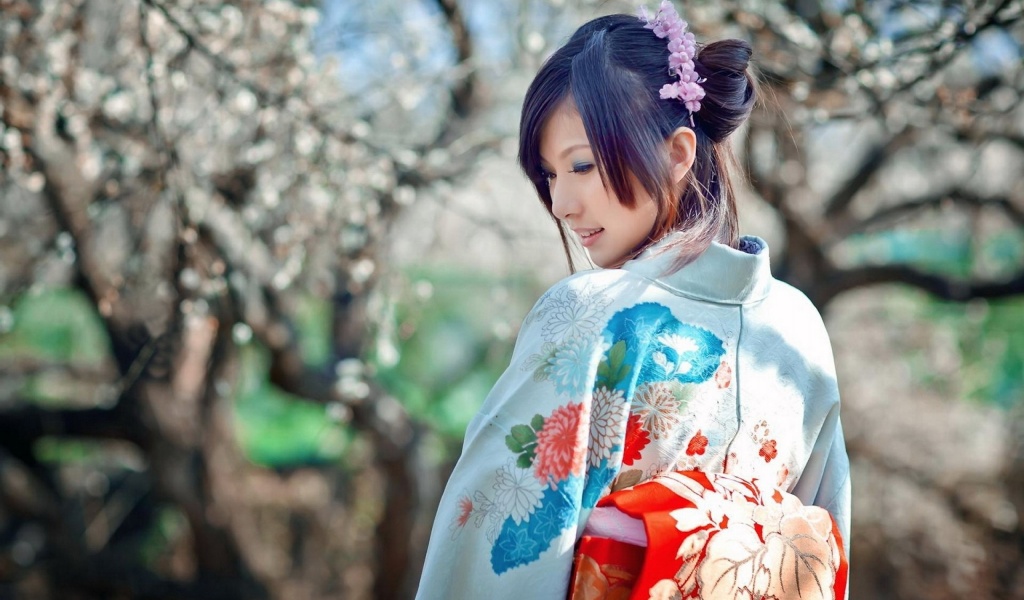 Women Japan Cherry Blossoms Dress Sakura Japanese Kimono Asians