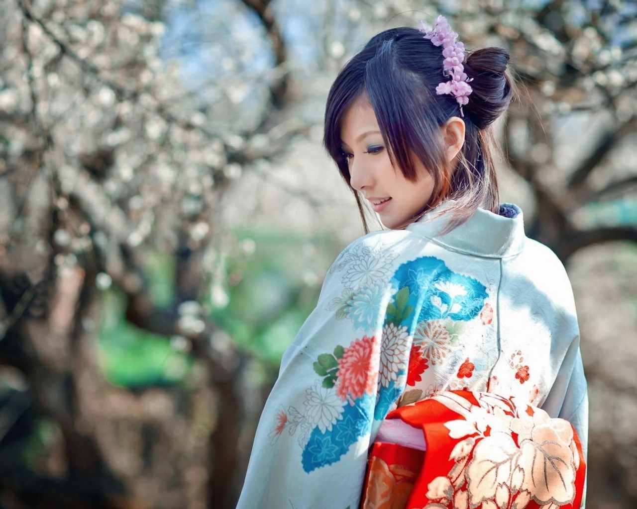 Women Japan Cherry Blossoms Dress Sakura Japanese Kimono Asians