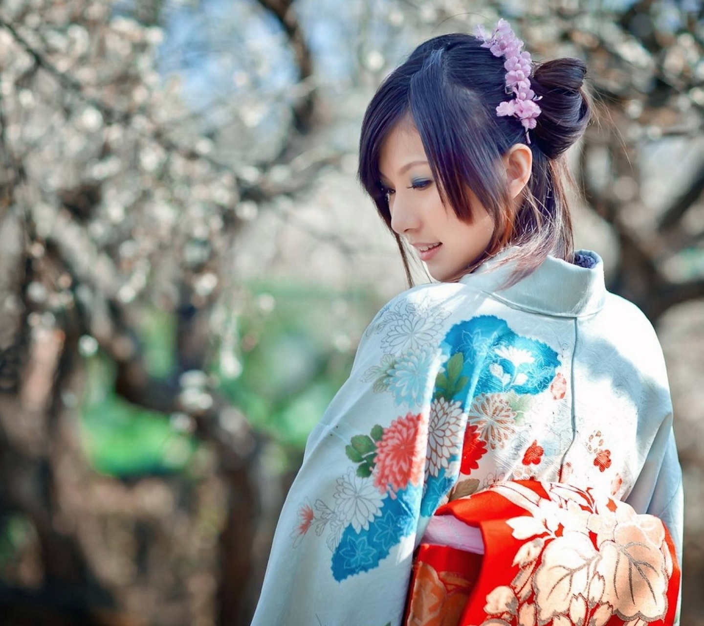 Women Japan Cherry Blossoms Dress Sakura Japanese Kimono Asians