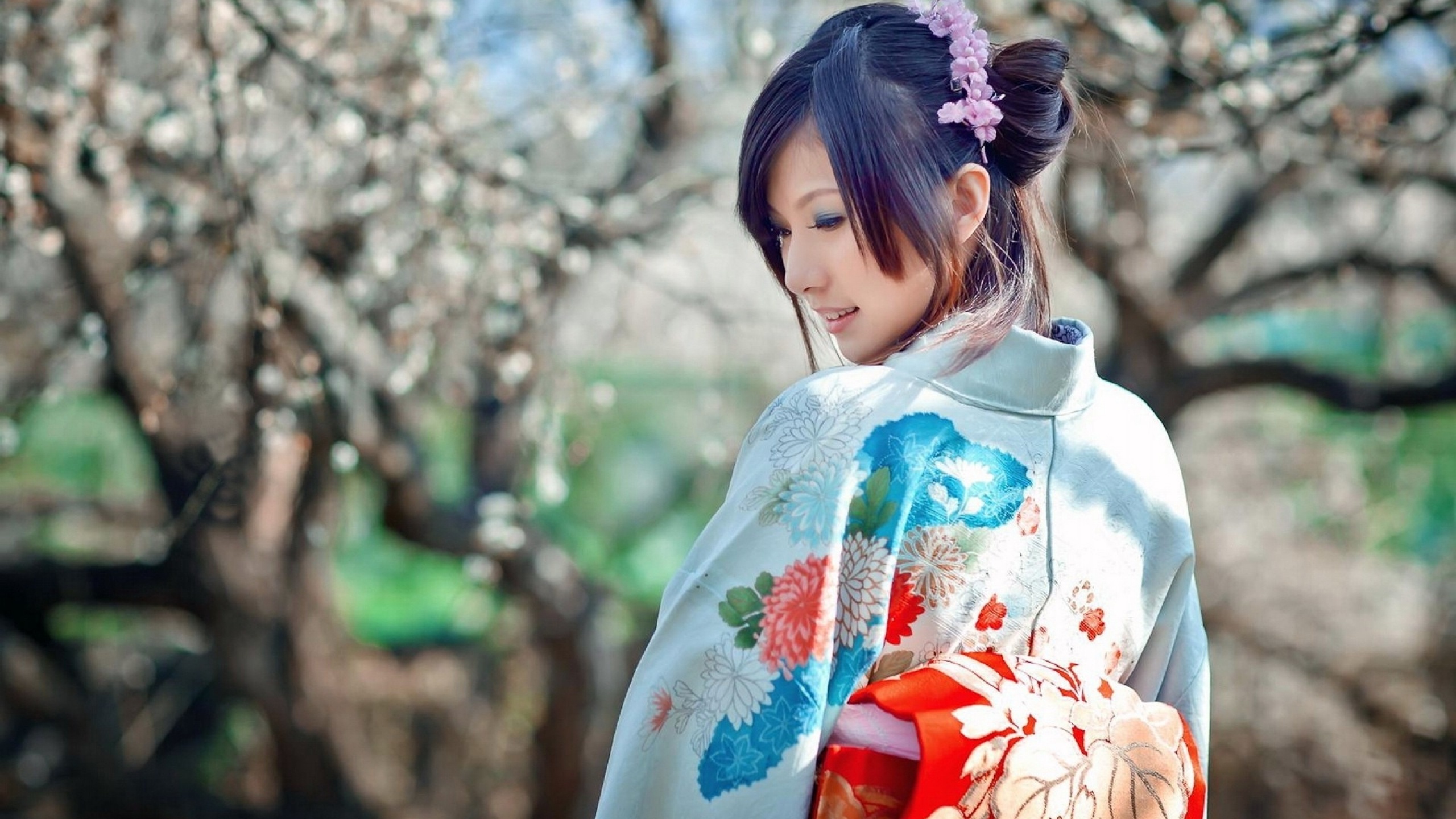 Women Japan Cherry Blossoms Dress Sakura Japanese Kimono Asians