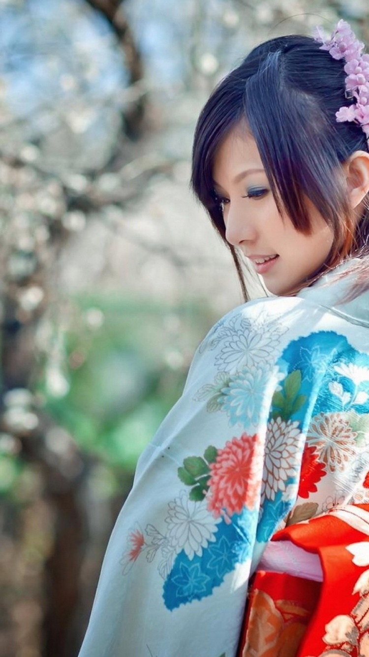 Women Japan Cherry Blossoms Dress Sakura Japanese Kimono Asians