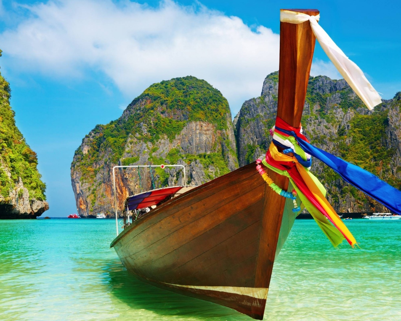 Wooden Boat On Beach
