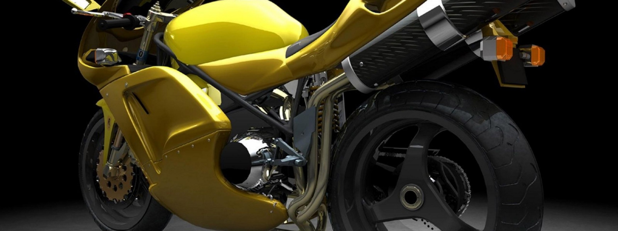 Yellow 3D Sports Bike