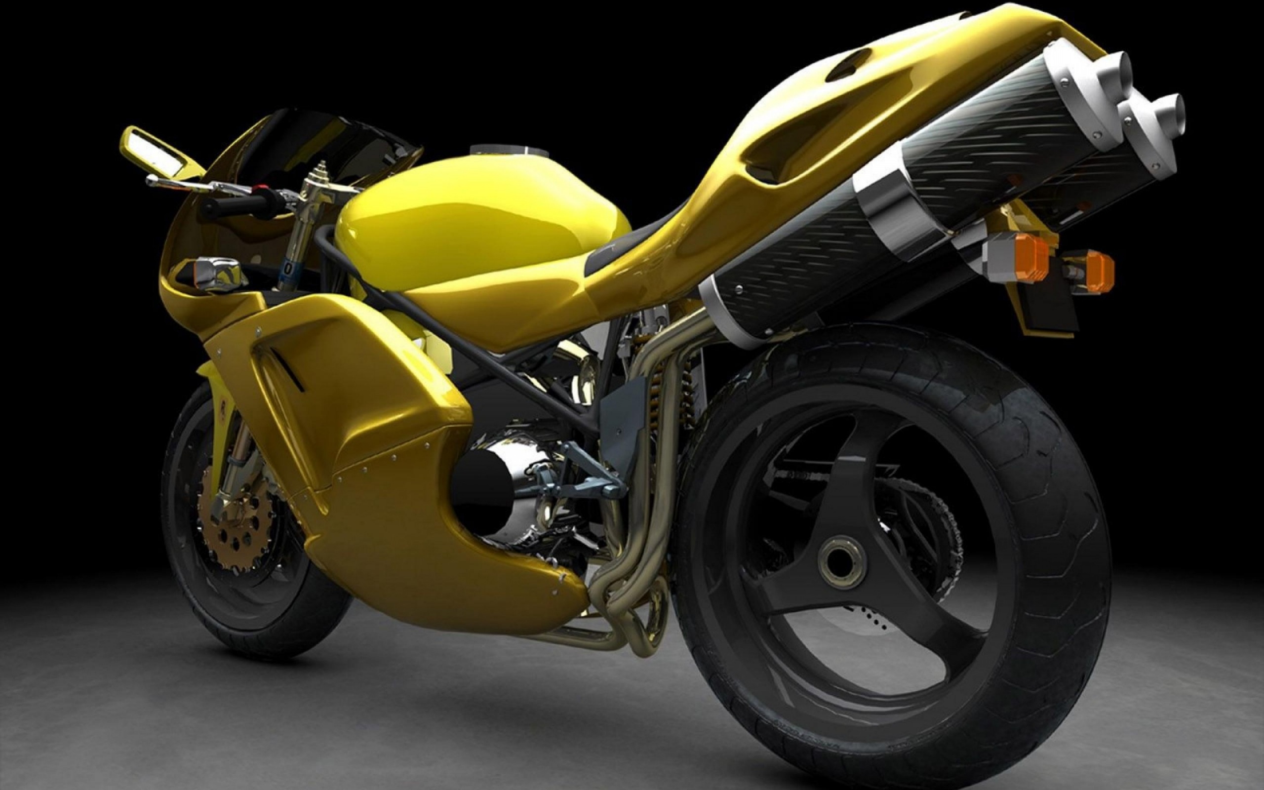 Yellow 3D Sports Bike