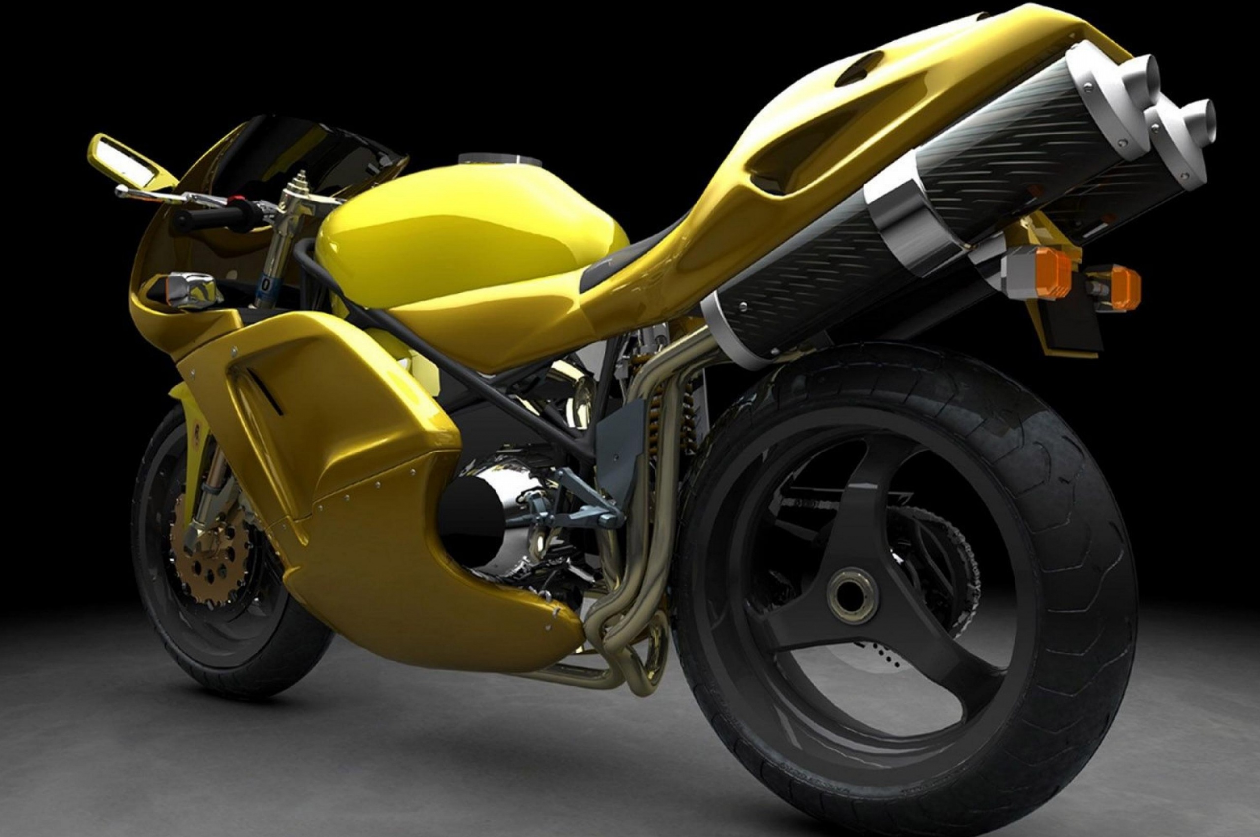 Yellow 3D Sports Bike