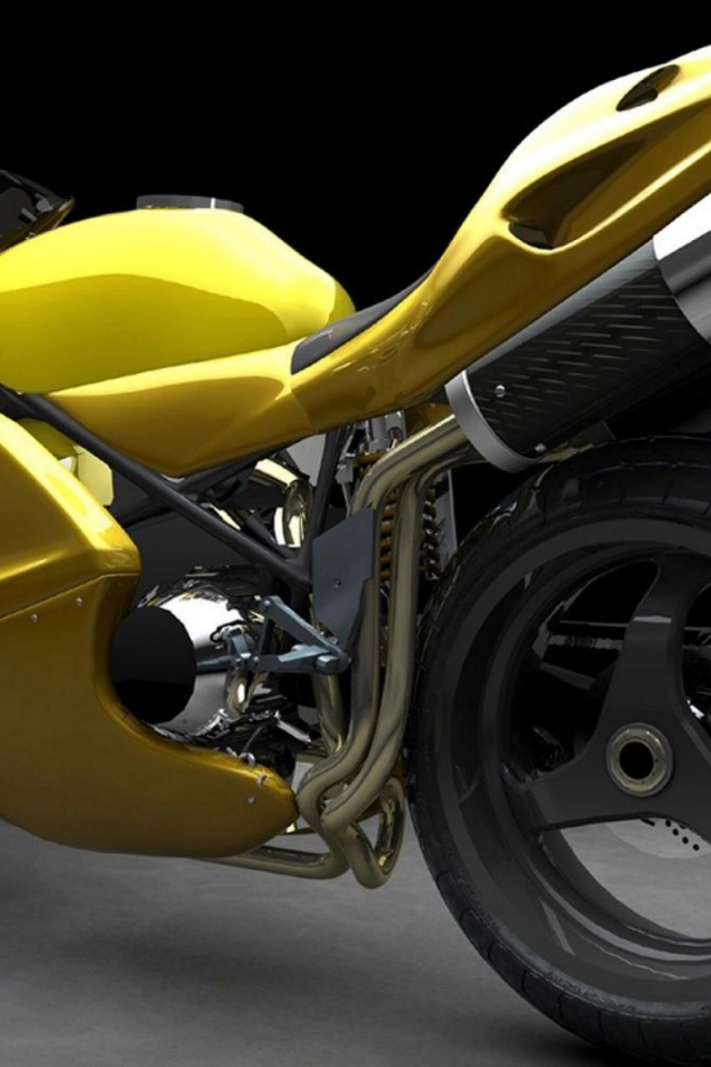 Yellow 3D Sports Bike