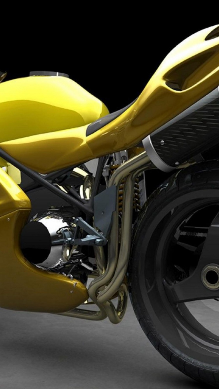 Yellow 3D Sports Bike