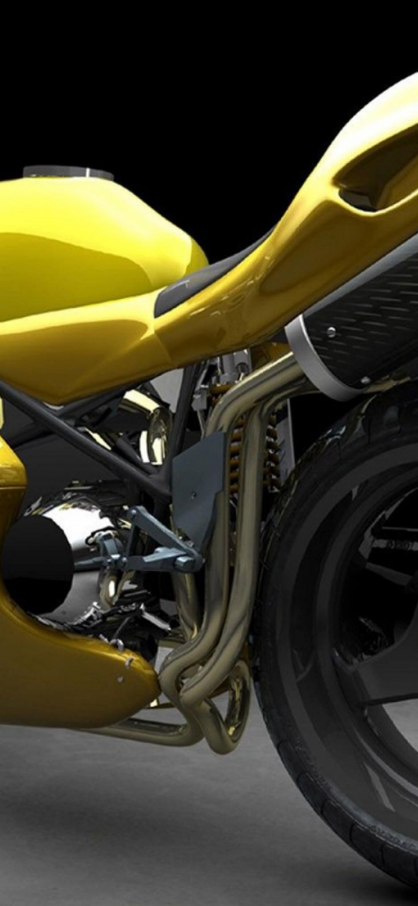 Yellow 3D Sports Bike