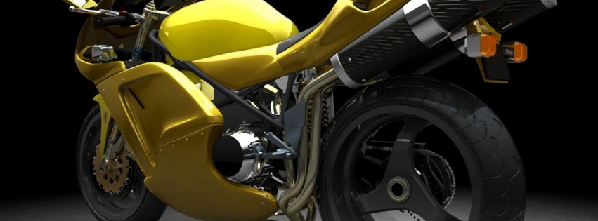 Yellow 3D Sports Bike