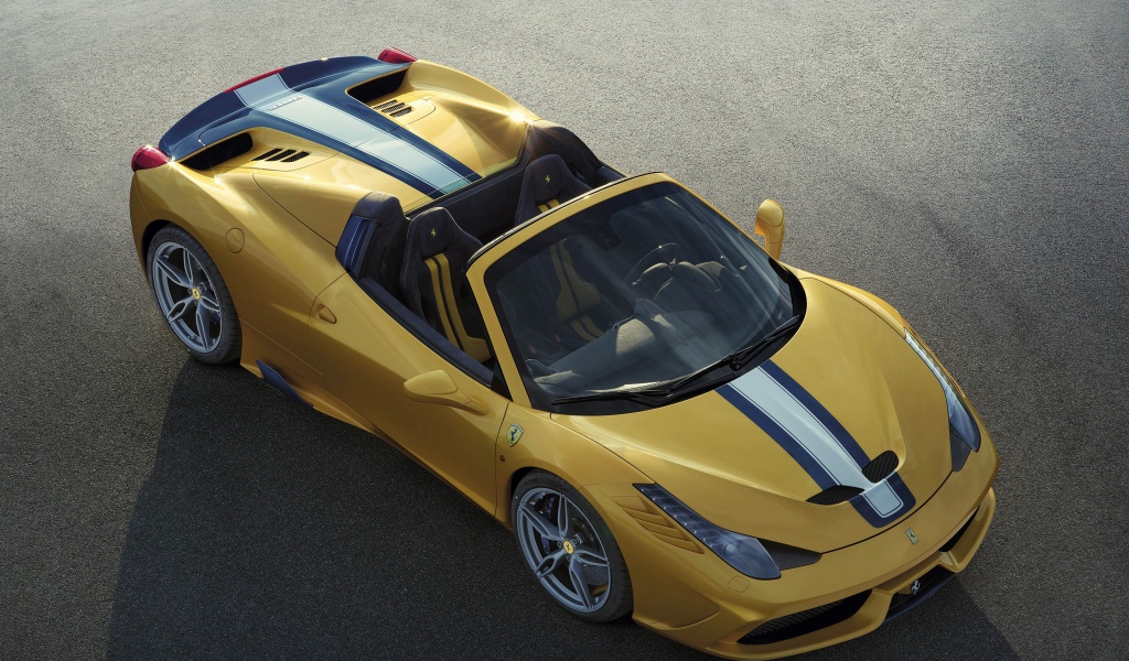 Yellow Ferrari 458 Speciale A