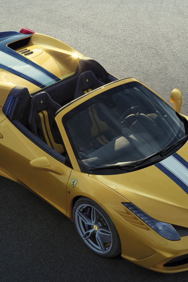 Yellow Ferrari 458 Speciale A