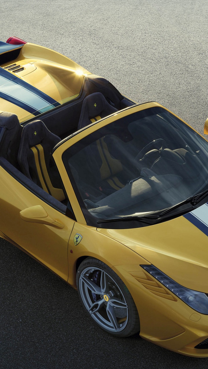 Yellow Ferrari 458 Speciale A