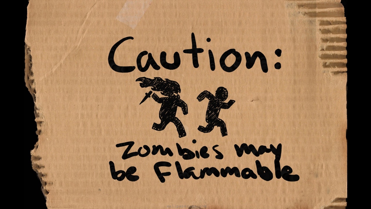 Zombies Vector Cardboard Caution Stick Figures